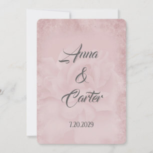 Blush Pink Wedding Rose Background Invitation