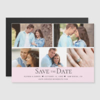 Blush pink Wedding Save the Date Photo Grid