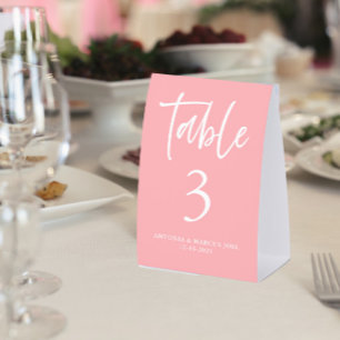 Blush Pink Wedding Table Number
