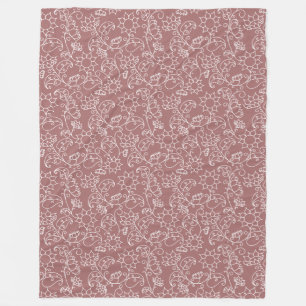 Blush Pink Whimsical Floral Sherpa Blanket