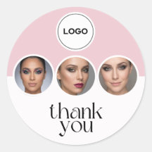 Blush Pink White 3 Photo MUA Logo Thank You