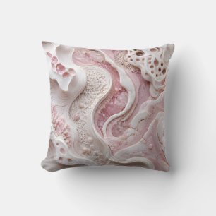 Blush Pink White Abstract Soft Feminine Art Gift Cushion