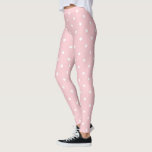 Blush Pink White Circles Dots Stylish Template Top Leggings<br><div class="desc">Modern Blush Pink White Circles Dots Elegant Template Leggings.</div>