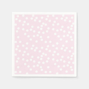 Blush Pink & White Confetti / Polkadots Napkin