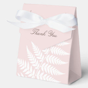 Blush Pink White Fern Large Tent Thank You Favour Box