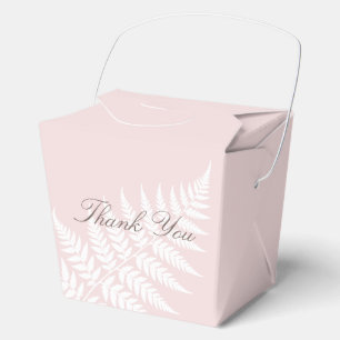 Blush Pink White Fern Medium Thank You Favour Box