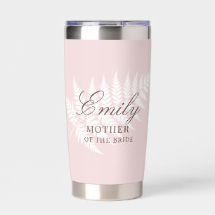 Blush Pink White Fern Mother of the Bride Insulated Tumbler