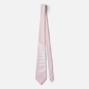 Blush Pink White Fern Simply Elegant Wedding Tie