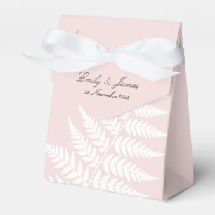 Blush Pink White Fern Small Tent Party Favour Box