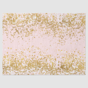 Blush Pink White Gold Confetti Sparkle Tissue Paper