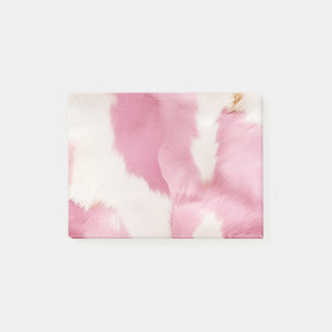 Blush Pink White Gold Cowhide Animal Post-it Notes