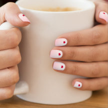 Blush Pink White Gradient Red Heart