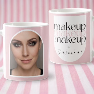 Blush Pink White Makeup Artist Cute Photo Coffee Mug