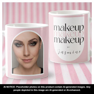 Blush Pink White Makeup Artist Cute Photo Coffee Mug