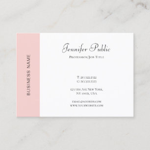 Blush Pink White Modern Simple Template Elegant Business Card