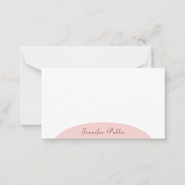 Blush Pink White Modern Trendy Template Elegant (Front)
