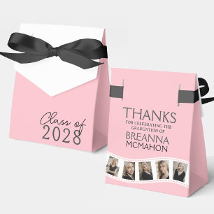 Blush Pink & White Photo Collage Filmstrip Favour Box