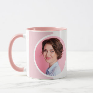 Blush Pink White Photo MUA  Elegant Coffee  Mug