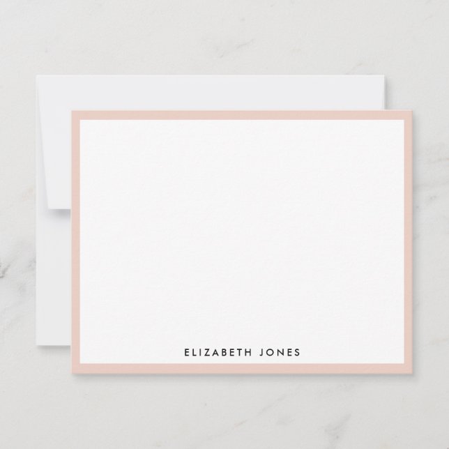 Blush Pink White Simple Modern Classic Minimalist Card (Front)