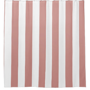 Blush Pink Wide Deckchair Stripe Shower Curtain