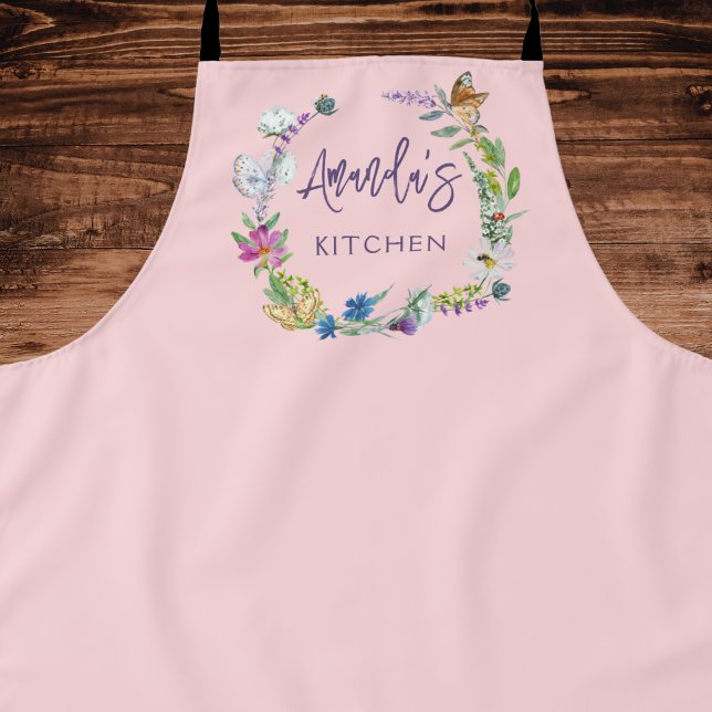 Blush Pink Wildflower  Apron (Creator Uploaded)