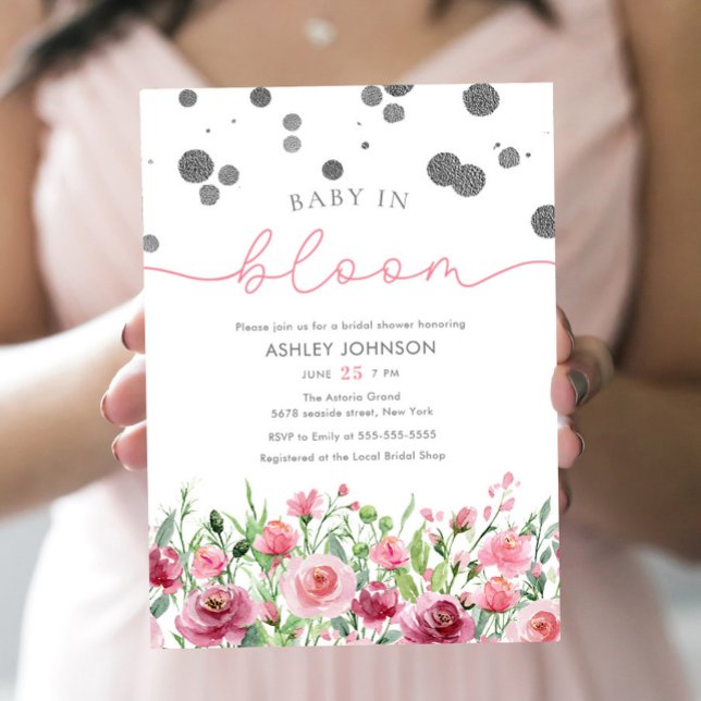 Blush Pink Wildflower Baby In Bloom Shower Girl Invitation (Creator Uploaded)