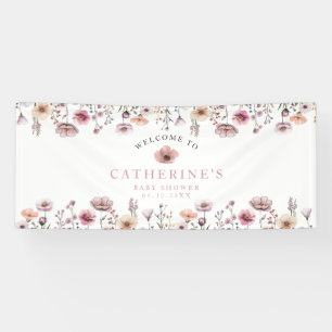 Blush Pink Wildflower Baby Shower Banner – Boho Fl
