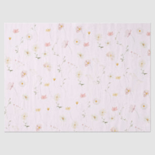 Blush Pink Wildflower Floral Baby in Bloom Tissue Paper