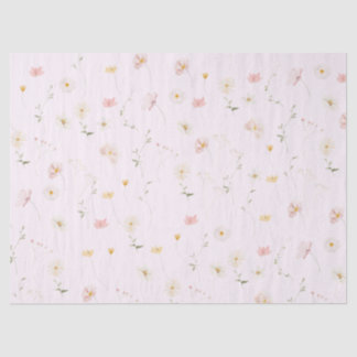 Blush Pink Wildflower Floral Baby in Bloom Tissue Paper