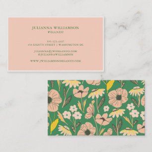 Blush Pink Wildflower Meadow Wellness Boutique Business Card