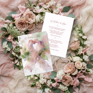 Blush Pink Wildflower Ribbon Breast Cancer TMF26 Invitation