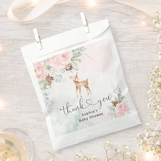 Blush pink winter baby deer thank you favour bag (Clipped)