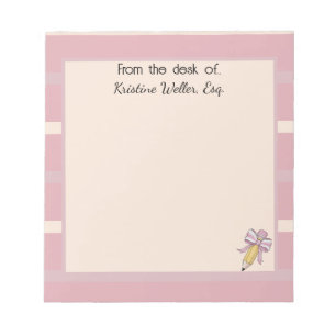 Blush pink with coquette accent custom notepad