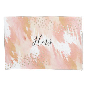 Blush Pink with Gold Pillowcase