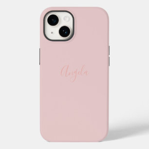 Blush Pink with Name iPhone 14 Case