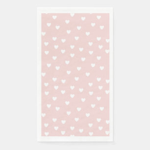 Blush Pink with White Hearts Napkin