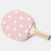 Blush Pink with White Hearts Ping Pong Paddle (Side)