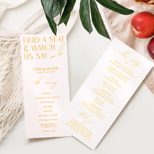 Blush Pink & Yellow Modern Wedding Programs