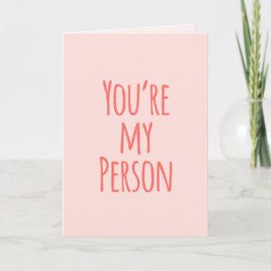 Blush Pink You're My Person Friend Quote Holiday Card