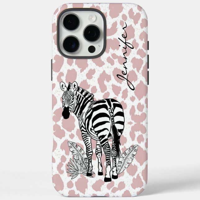 Blush Pink Zebra Animal Print iPhone Case-Mate iPhone Case (Back)
