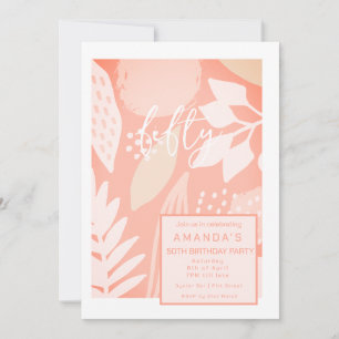 Blush Pinks Nature 50th Birthday Invite