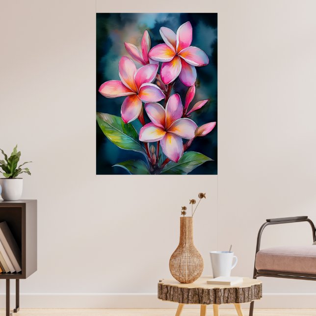 Blush Plumeria Poster (Living Room 3)