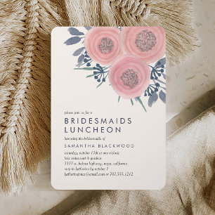 Blush Poppies Bridesmaids Luncheon Invitation