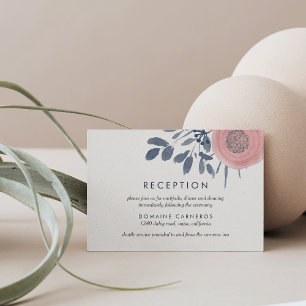 Blush Poppies Wedding Reception Enclosure Card