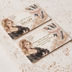 Blush Portrait Hair Studio Branding Discount Card