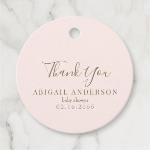 Blush Princess Baby Shower Favour Tags