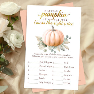 Blush Pumpkin Baby Shower Guess the Price Game
