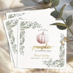 Blush Pumpkin Fall Baby Shower Paper Napkins