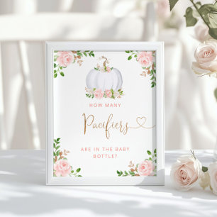Blush pumpkin floral guess how many pacifiers poster