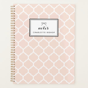 Blush Quatrefoil Pattern Personalised Planner